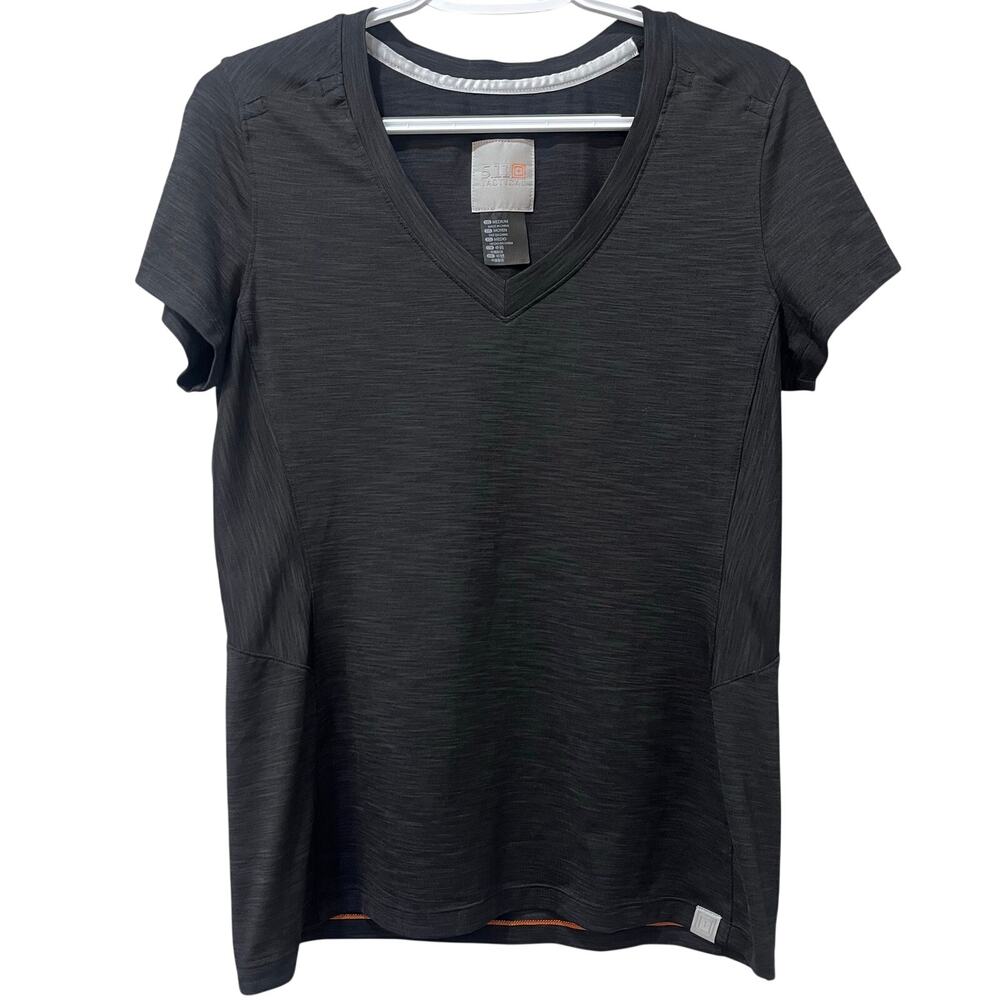 5.11 Tactical Women's Zig‑Zag V‑Neck Short Sleeve Active Shirt Heather Gray M